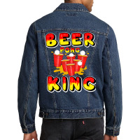 Beer Pong King Party Table Frat Gift Idea Love Men Denim Jacket | Artistshot