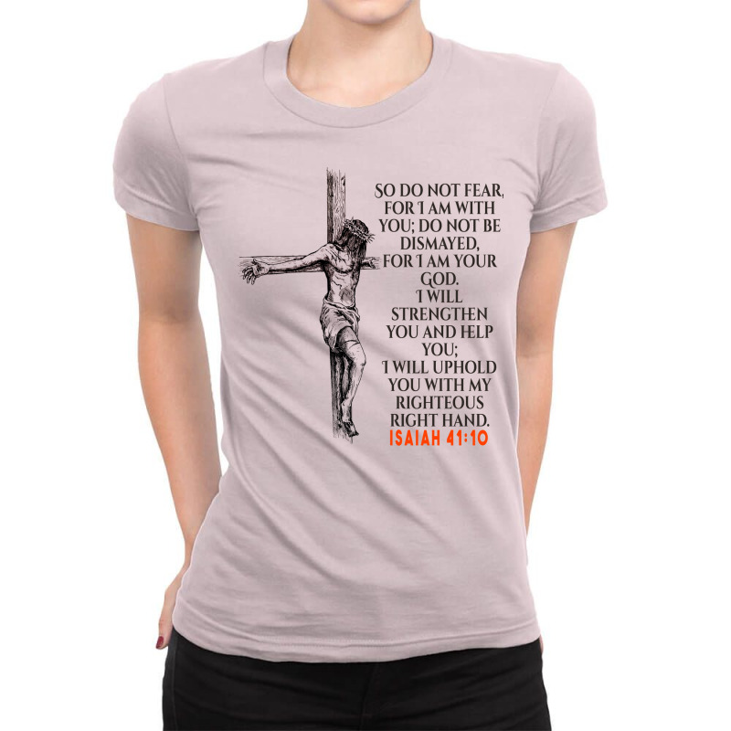 I Am With You Bible Verses Blue Ladies Fitted T-Shirt by sarkinpopocan | Artistshot