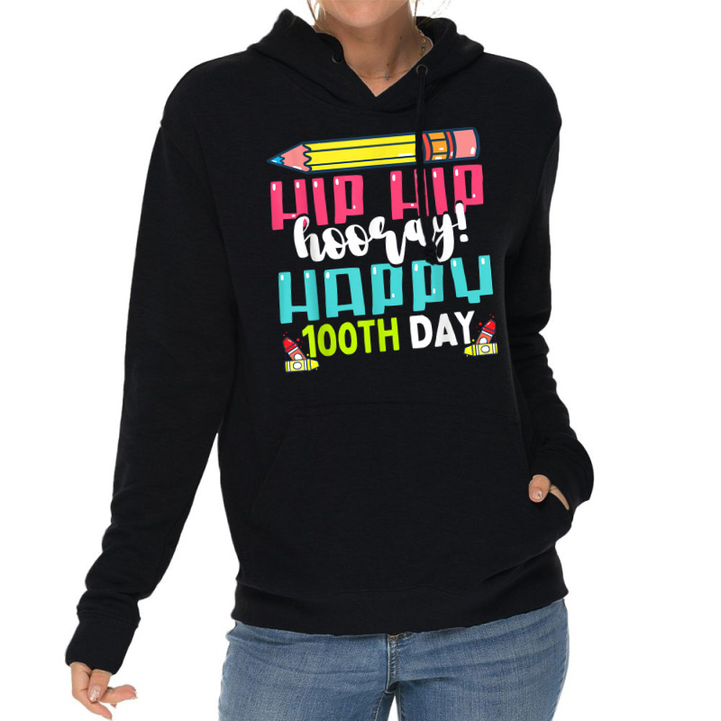 Happy 100th Day Of School Teachers Kids 100 Days T Lightweight Hoodie | Artistshot