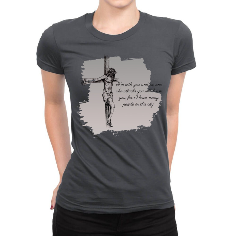 I Am With You Bible Verses Travel Ladies Fitted T-Shirt by sarkinpopocan | Artistshot