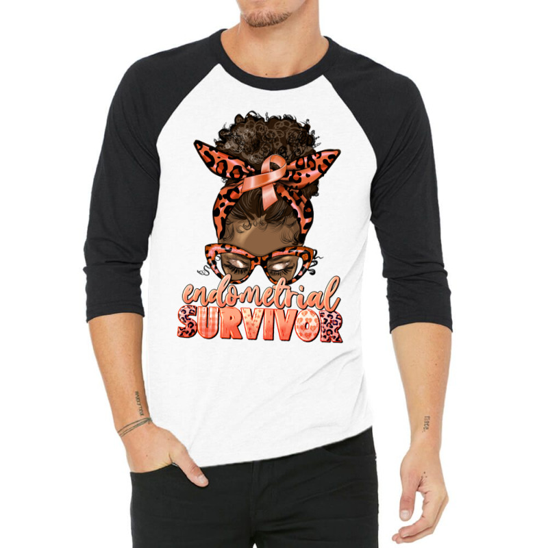 Endometrial Cancer Survivor Afro Messy Bun 3/4 Sleeve Shirt | Artistshot