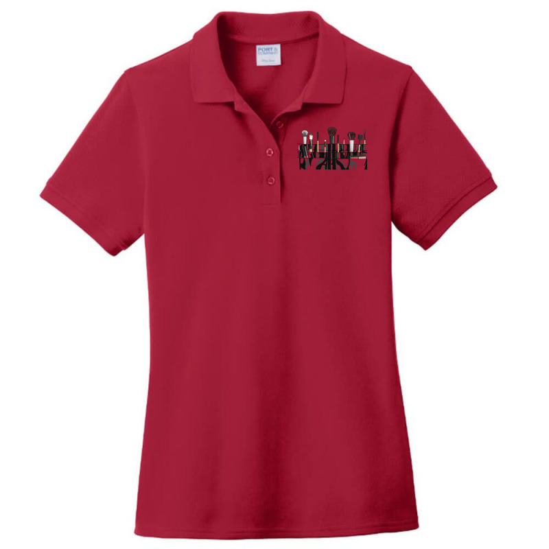 Makeup Artist Design For Your Daughter Green Ladies Polo Shirt | Artistshot