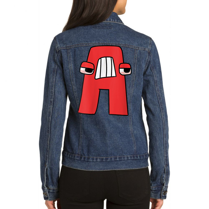 Womens Emotion Letter A Alphabet Lore Funny For Fr Ladies Denim Jacket by voutsro | Artistshot