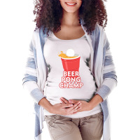 Beer Pong Champ Funny Funny Maternity Scoop Neck T-shirt | Artistshot