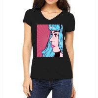 Dramatic Pink Pop Art Women's V-neck T-shirt | Artistshot