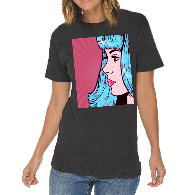 Dramatic Pink Pop Art Vintage T-Shirt by NANCYLTICKLE-SUMMERS | Artistshot