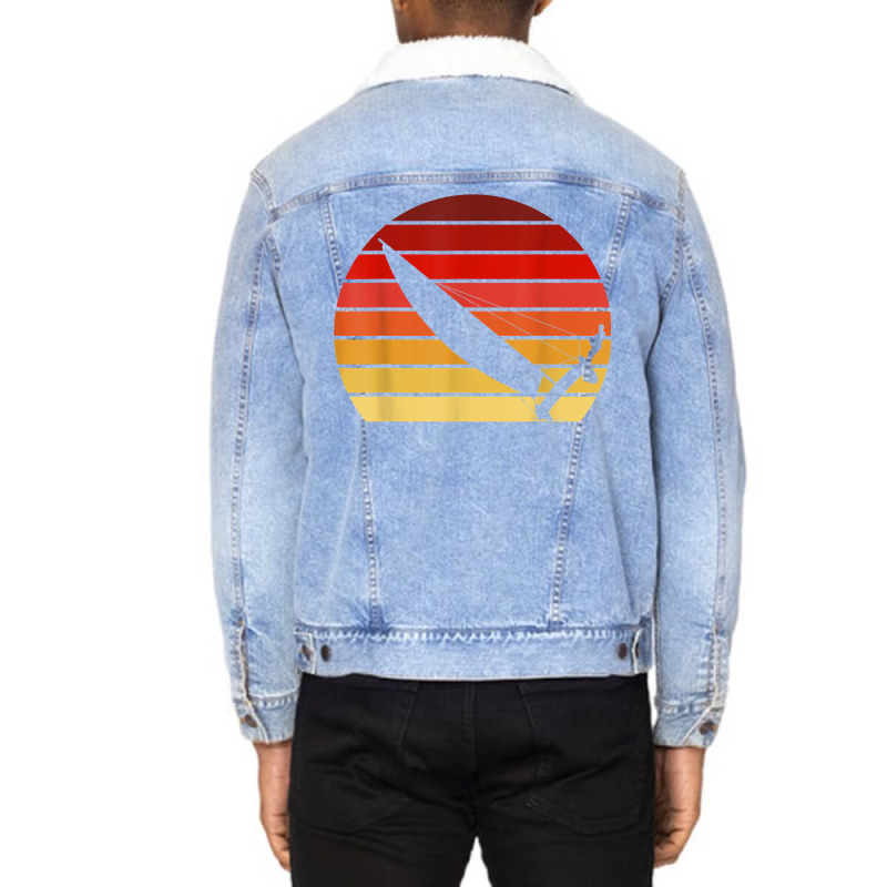 Sunset Catamaran Sailing T Shirt Unisex Sherpa-Lined Denim Jacket by calguaa | Artistshot