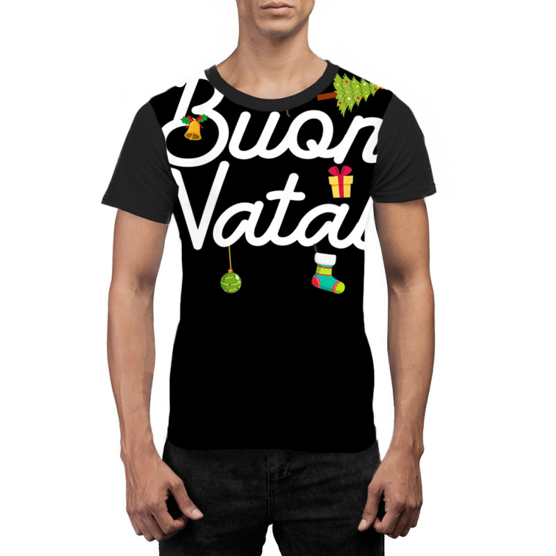 Womens Italian Christmas Buon Natale V Neck T Shir Graphic T-shirt by wafaha | Artistshot