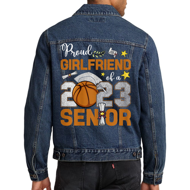 Womens Proud Girlfriend Of A 2023 Senior Basketbal Men Denim Jacket | Artistshot