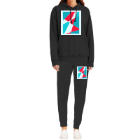 Blue And Red Abstract 70s Hoodie & Jogger Set | Artistshot