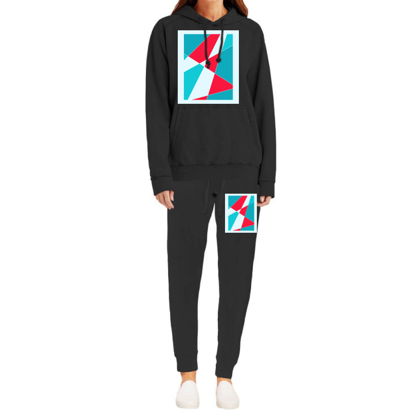 Blue And Red Abstract 70s Hoodie & Jogger set by wankelkeeseem | Artistshot