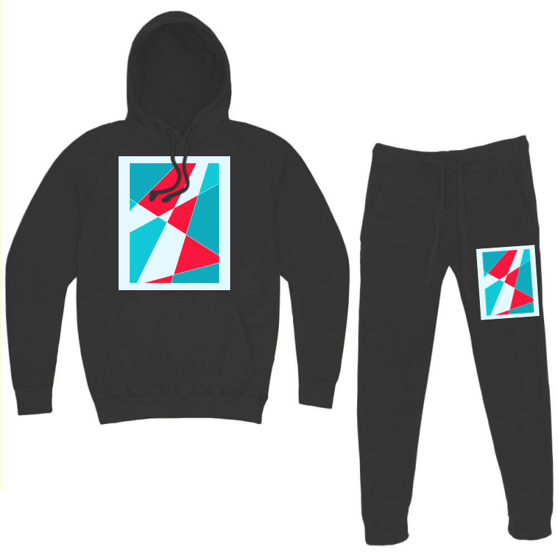 Blue And Red Abstract 70s Hoodie & Jogger set by wankelkeeseem | Artistshot