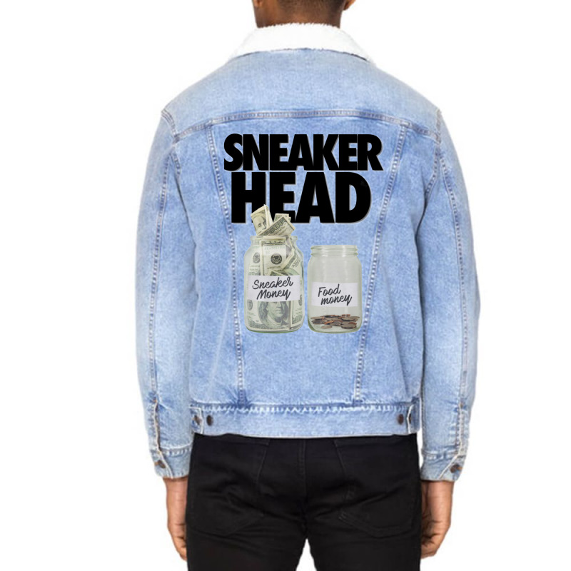 Sneakerhead Money Meme Print Unisex Sherpa-lined Denim Jacket | Artistshot