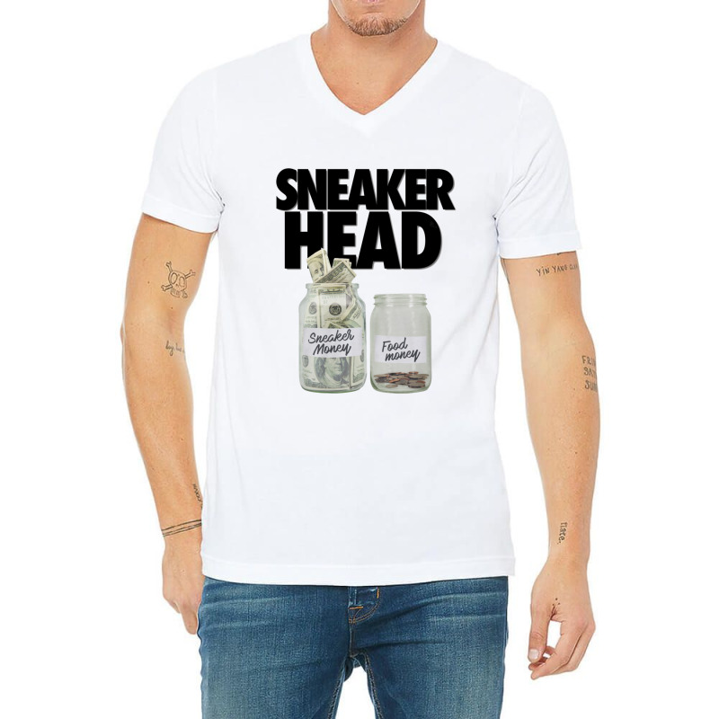 Sneakerhead Money Meme Print V-neck Tee | Artistshot