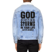 God Can Calm The Storms Green Unisex Sherpa-lined Denim Jacket | Artistshot