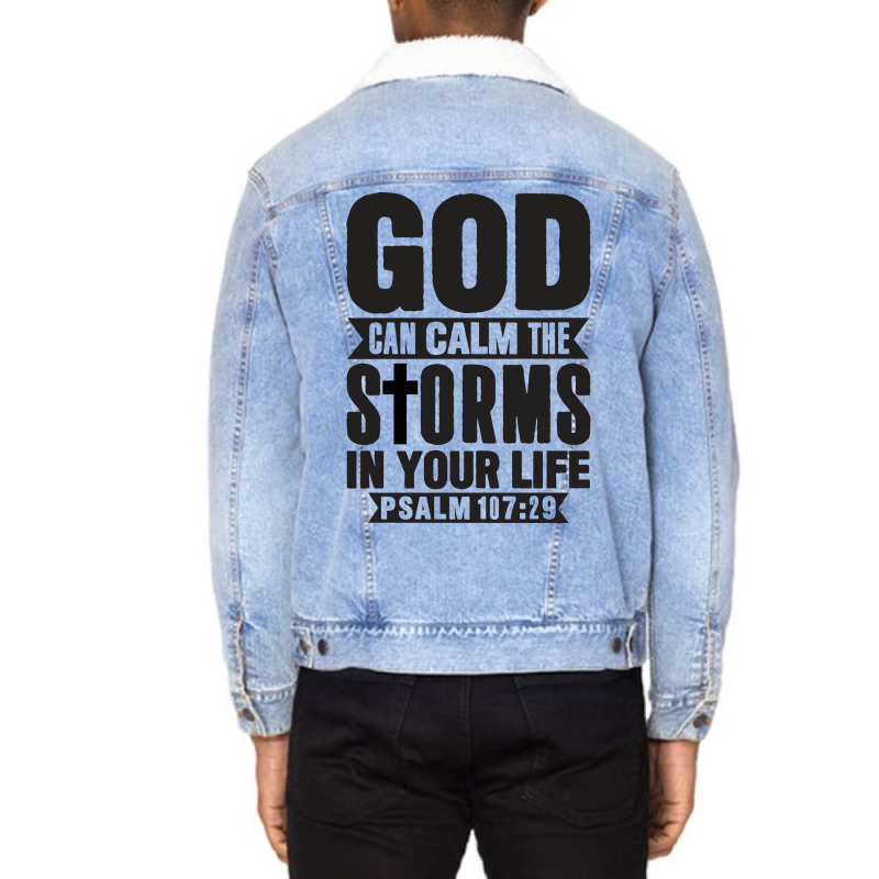 God Can Calm The Storms Green Unisex Sherpa-Lined Denim Jacket by klinckbedoreh | Artistshot