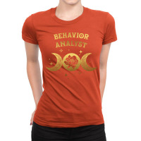 Behavior Analyst Boho Moon Wild Rose Golden Design Ladies Fitted T-shirt | Artistshot