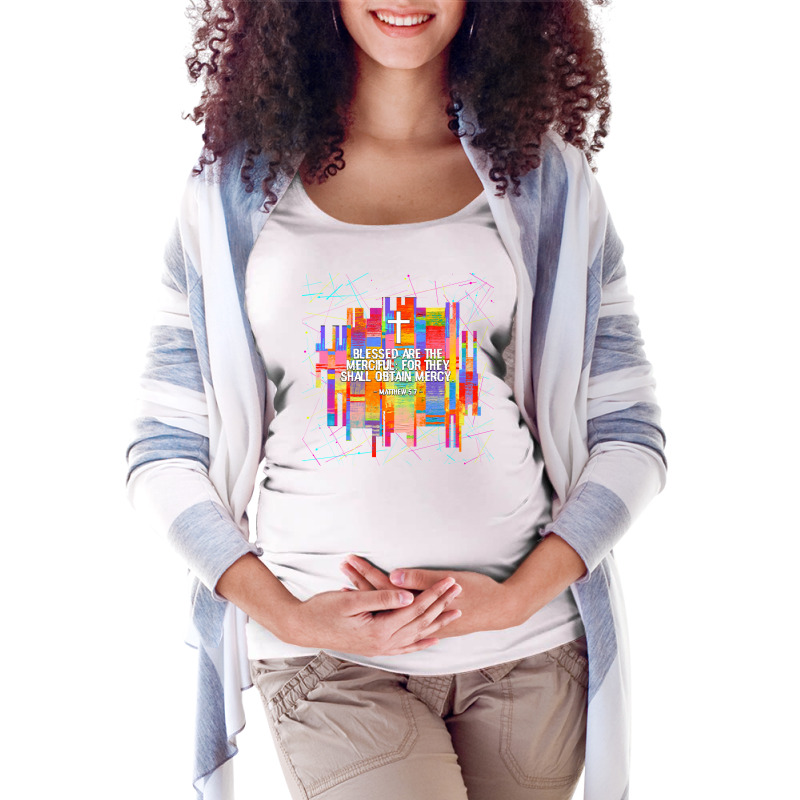 Matthew 57 Christian Bible Verse Maternity Scoop Neck T-shirt by mihalykropfy | Artistshot