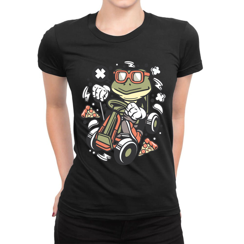 Hot Trend Frog Gokart Ladies Fitted T-Shirt by baileyjohn2 | Artistshot