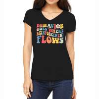 Groovy Behavior Goes Where Reinforcement Flows Aba Women's V-neck T-shirt | Artistshot