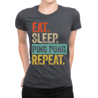 Eat Sleep Ping Pong Repeat Retro Vintage Trending Ladies Fitted T-shirt | Artistshot