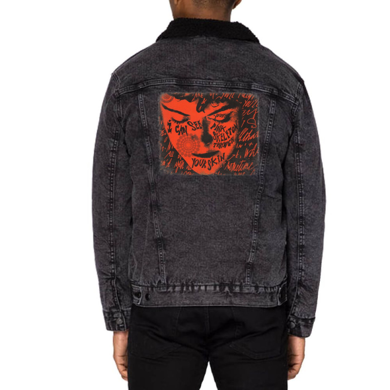 Auntie Christ I Can See Your Pink Skeleton Through Unisex Sherpa-lined Denim Jacket | Artistshot