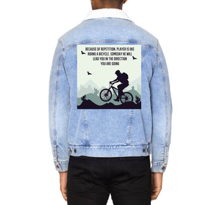 Mountain Bicycle Hippie Unisex Sherpa-lined Denim Jacket | Artistshot