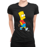 The Simpsons Bart Simpson With Slingshot T Shirt Ladies Fitted T-shirt | Artistshot