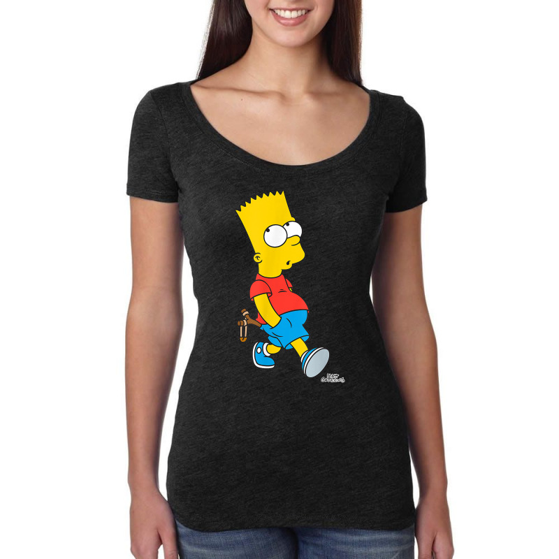 The Simpsons Bart Simpson With Slingshot T Shirt Women's Triblend Scoop T-shirt by corindul | Artistshot