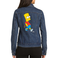 The Simpsons Bart Simpson With Slingshot T Shirt Ladies Denim Jacket | Artistshot