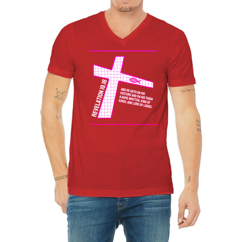 Revelation 1916 Bible Verse Design V-Neck Tee by klinckbedoreh | Artistshot