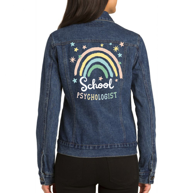 School Psychologist Rainbow Quote Quote Ladies Denim Jacket by balismuta0 | Artistshot