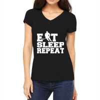 Hot Trend Eat Sleep Repeat Hockey Women's V-neck T-shirt | Artistshot