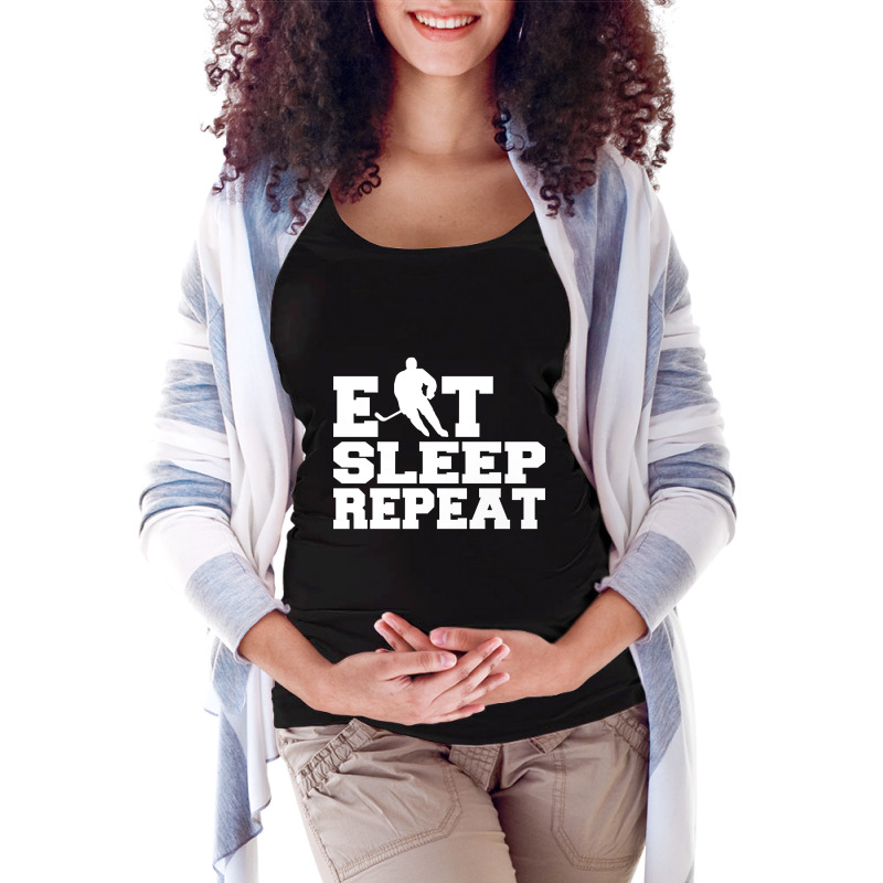 Hot Trend Eat Sleep Repeat Hockey Maternity Scoop Neck T-shirt by rebeccacameron | Artistshot