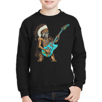 Native American Indian Playing Electric Guitar Roc Youth Sweatshirt | Artistshot