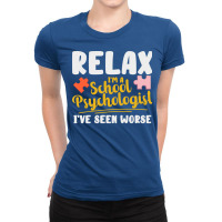 School Psychologist School Counseling Advising 70s Ladies Fitted T-shirt | Artistshot