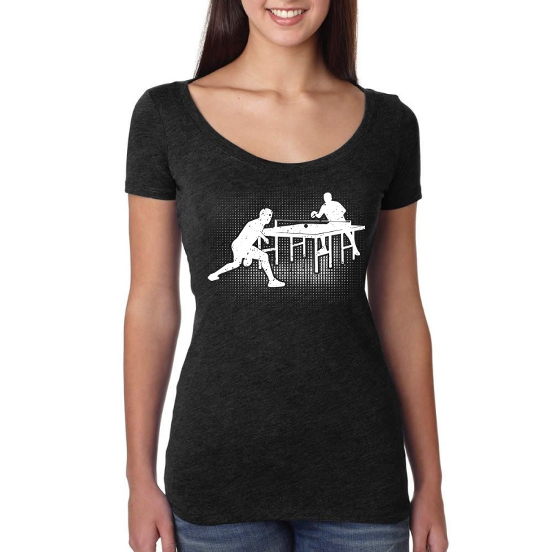 Ping Pong Players Silhouette Table Tennis Game 70s Women's Triblend Scoop T-shirt by tezenopragere | Artistshot