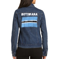 Botswana Flag Vintage Grunge Batswana Flag Botswan Ladies Denim Jacket | Artistshot