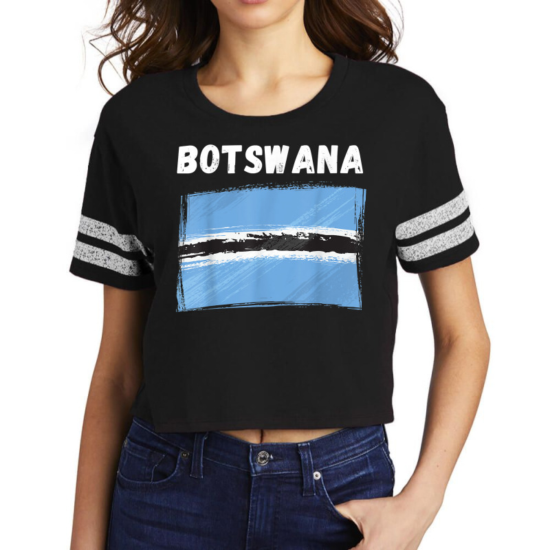 Botswana Flag Vintage Grunge Batswana Flag Botswan Scorecard Crop Tee by ginen | Artistshot