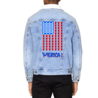 Pong Beer American Flag T Shirt 4th Of July Men Wo Unisex Sherpa-lined Denim Jacket | Artistshot