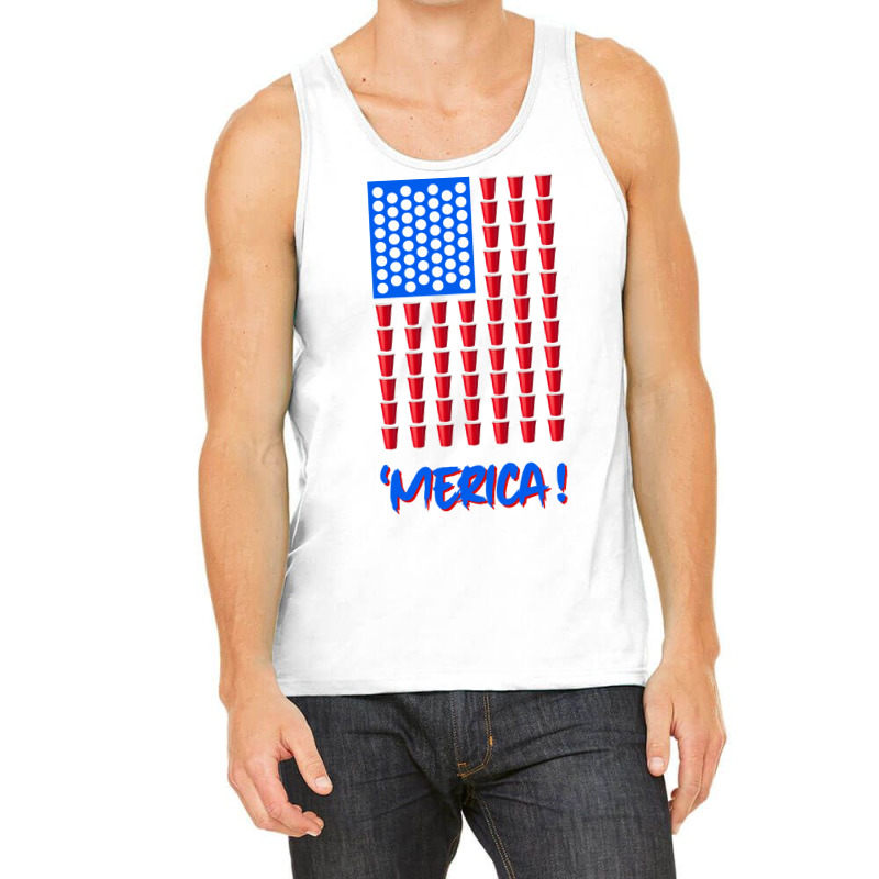 Pong Beer American Flag T Shirt 4th Of July Men Wo Tank Top by tezenopragere | Artistshot