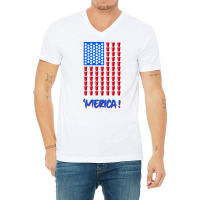 Pong Beer American Flag T Shirt 4th Of July Men Wo V-neck Tee | Artistshot