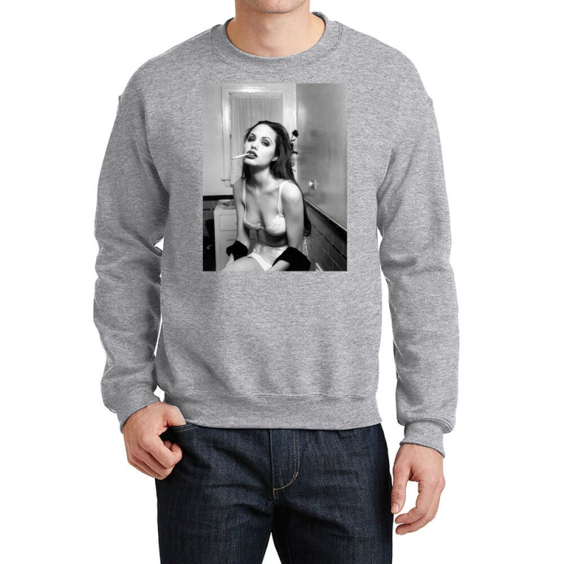 Angelina Jolie Crewneck Sweatshirt by ickescorleeh | Artistshot