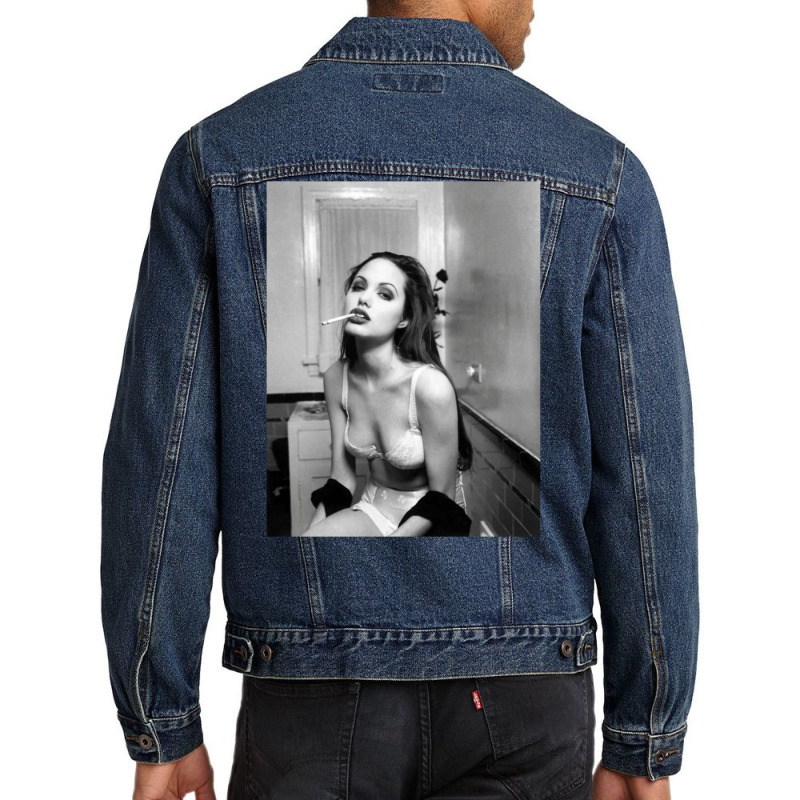 Angelina Jolie Men Denim Jacket by ickescorleeh | Artistshot