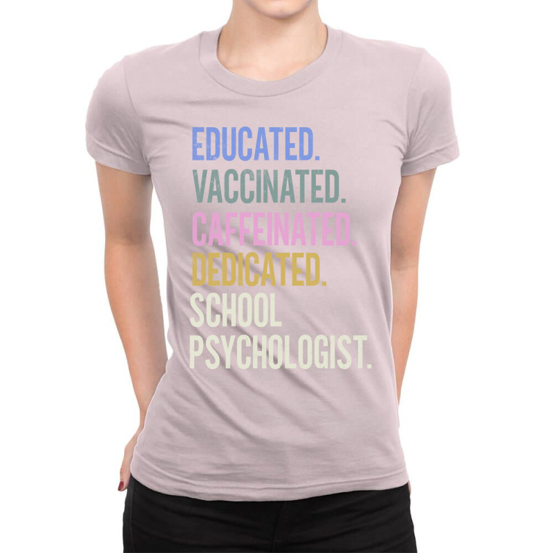 School Psychologist Retro Vaccination Design Ladies Fitted T-Shirt by spellkommt | Artistshot