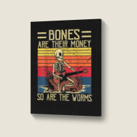 Bones Are Their Money T Shirt Skeleton Playing Gui Portrait Canvas Print | Artistshot