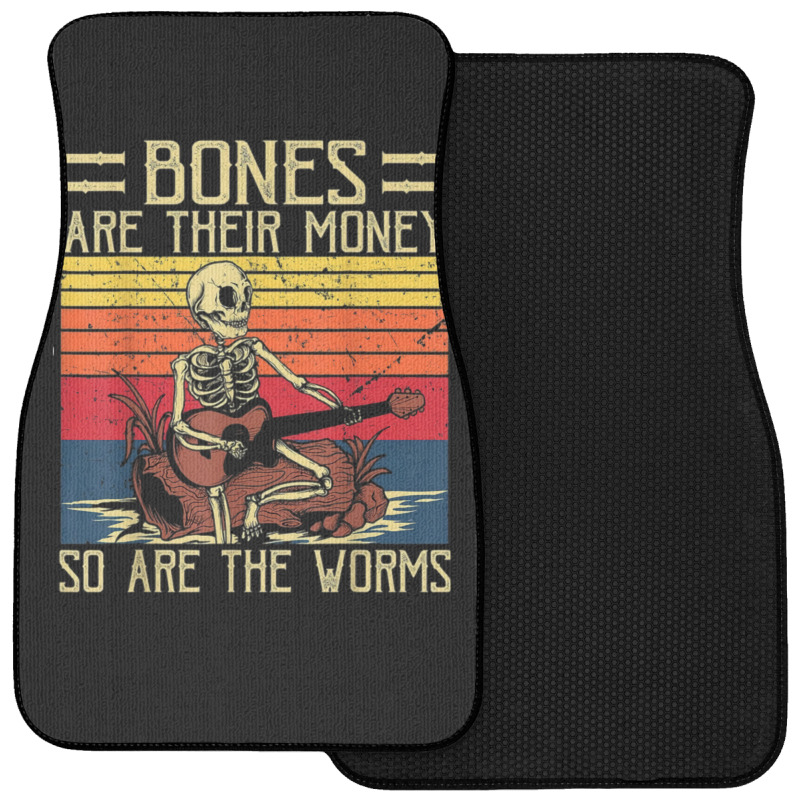 Bones Are Their Money T Shirt Skeleton Playing Gui Front Car Mat | Artistshot