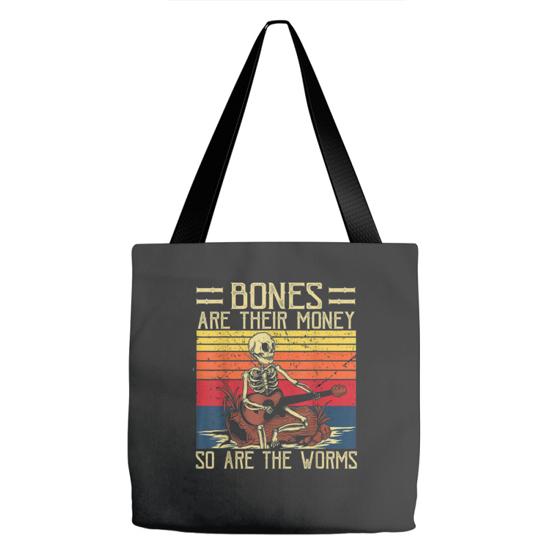 Bones Are Their Money T Shirt Skeleton Playing Gui Tote Bags | Artistshot