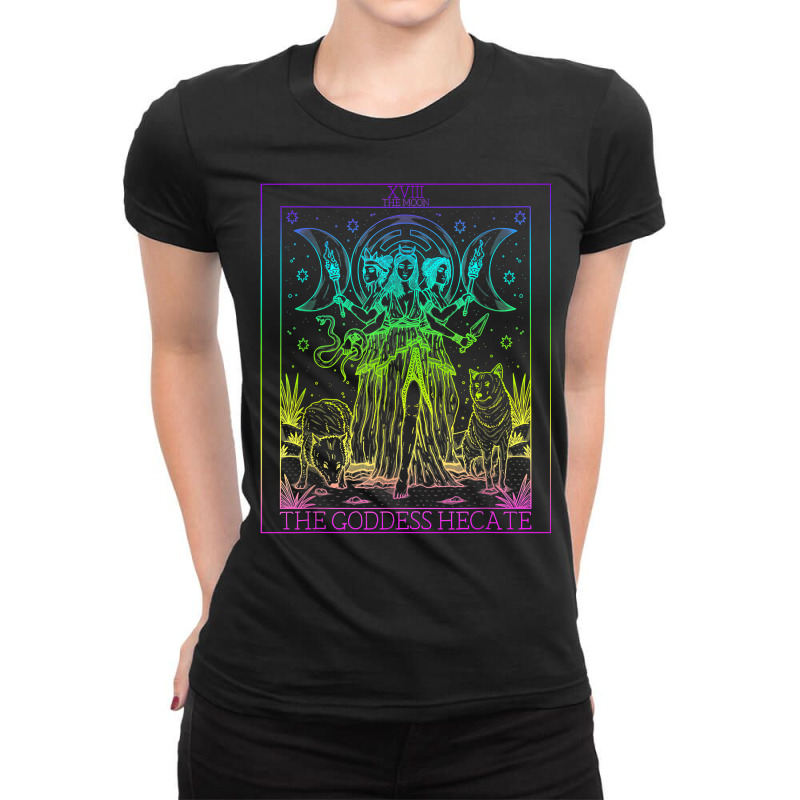 The Goddess Hecate Tarot Card Triple Moon Witch He Ladies Fitted T-Shirt by scrabeck | Artistshot