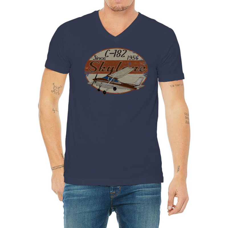 Cessna 182 Skylane Since 1956 Retro Vintage Airpla V-neck Tee | Artistshot